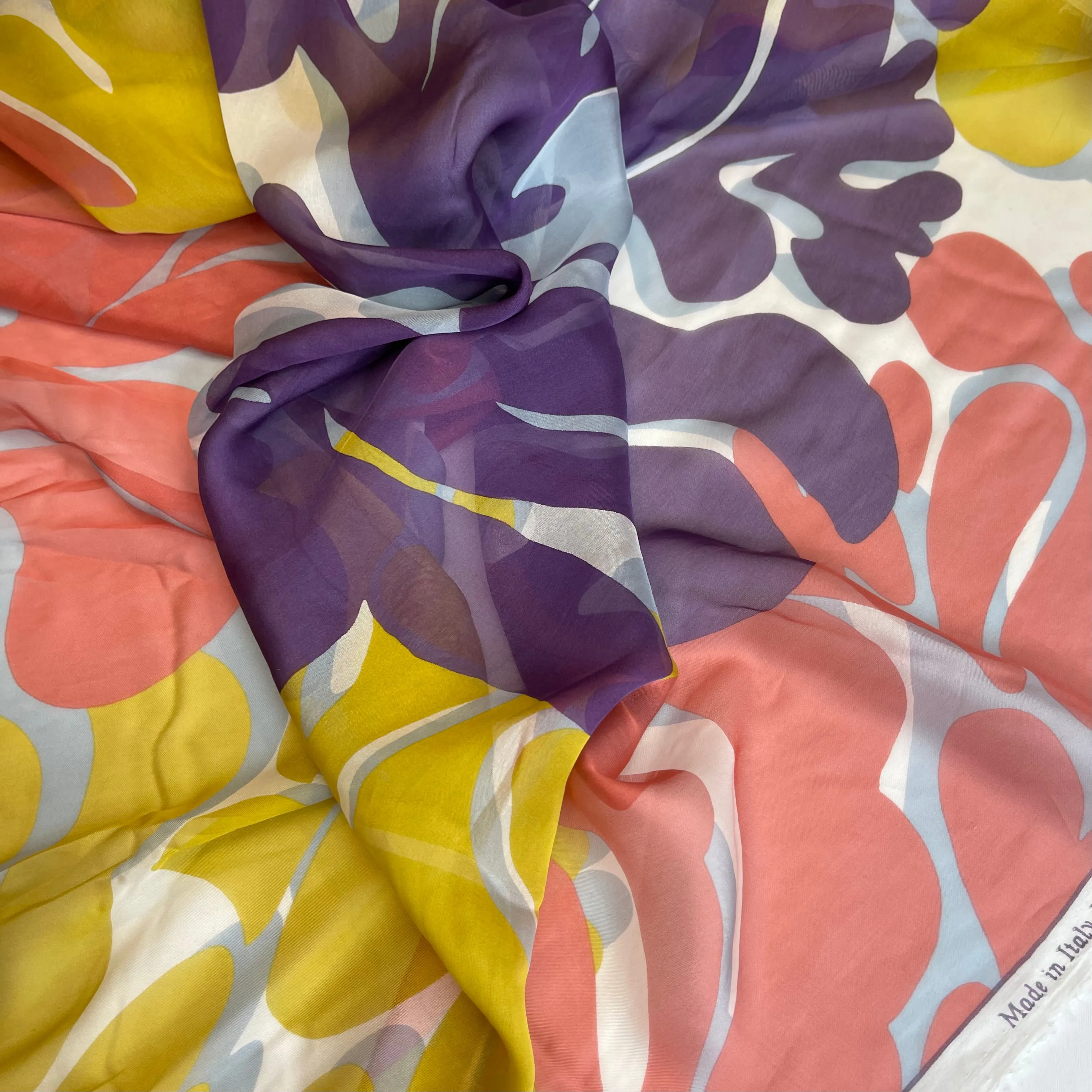 1.7m Psychedelic swirl  Silk Chiffon