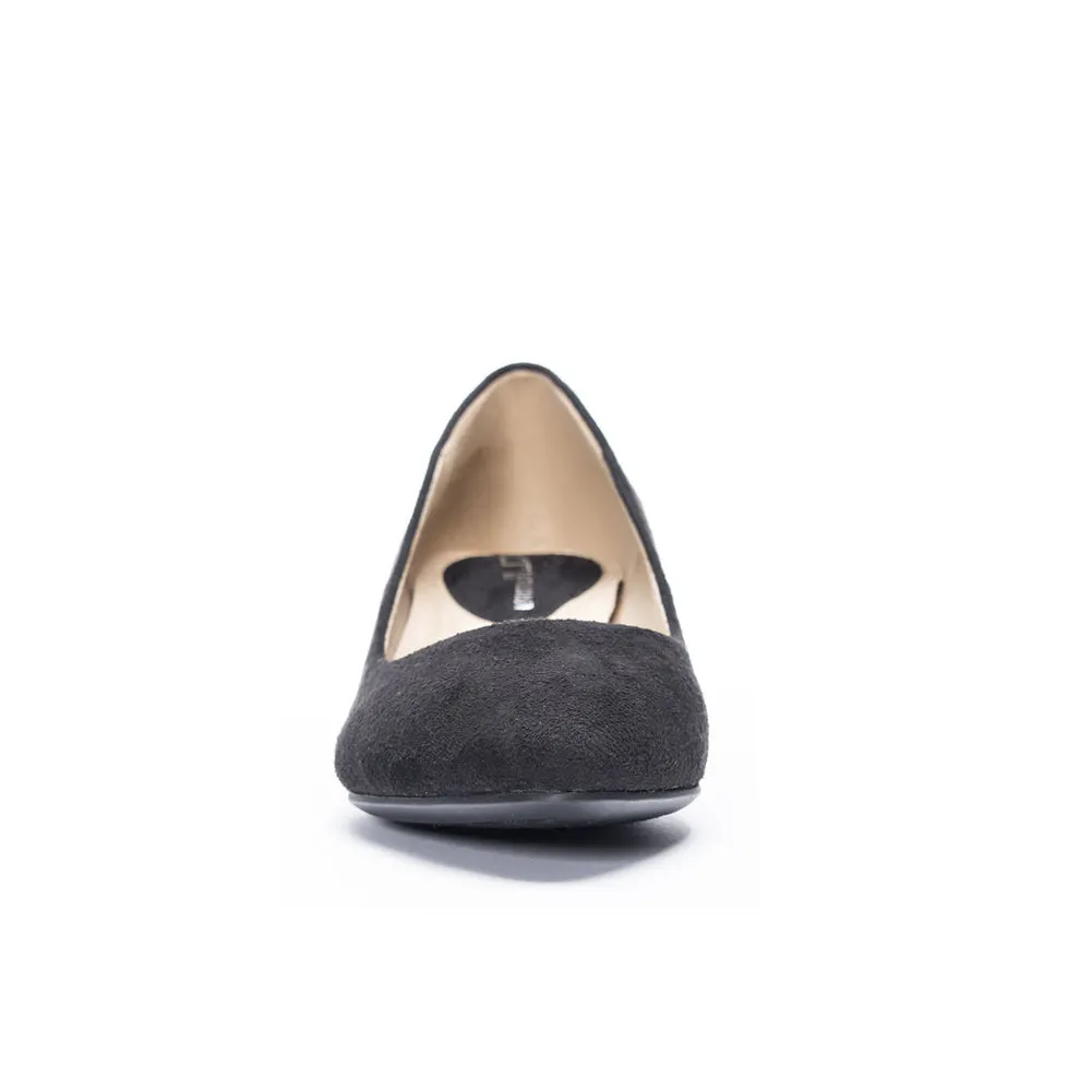 Alyce Suede Wedge in Black by Chinese Laundry