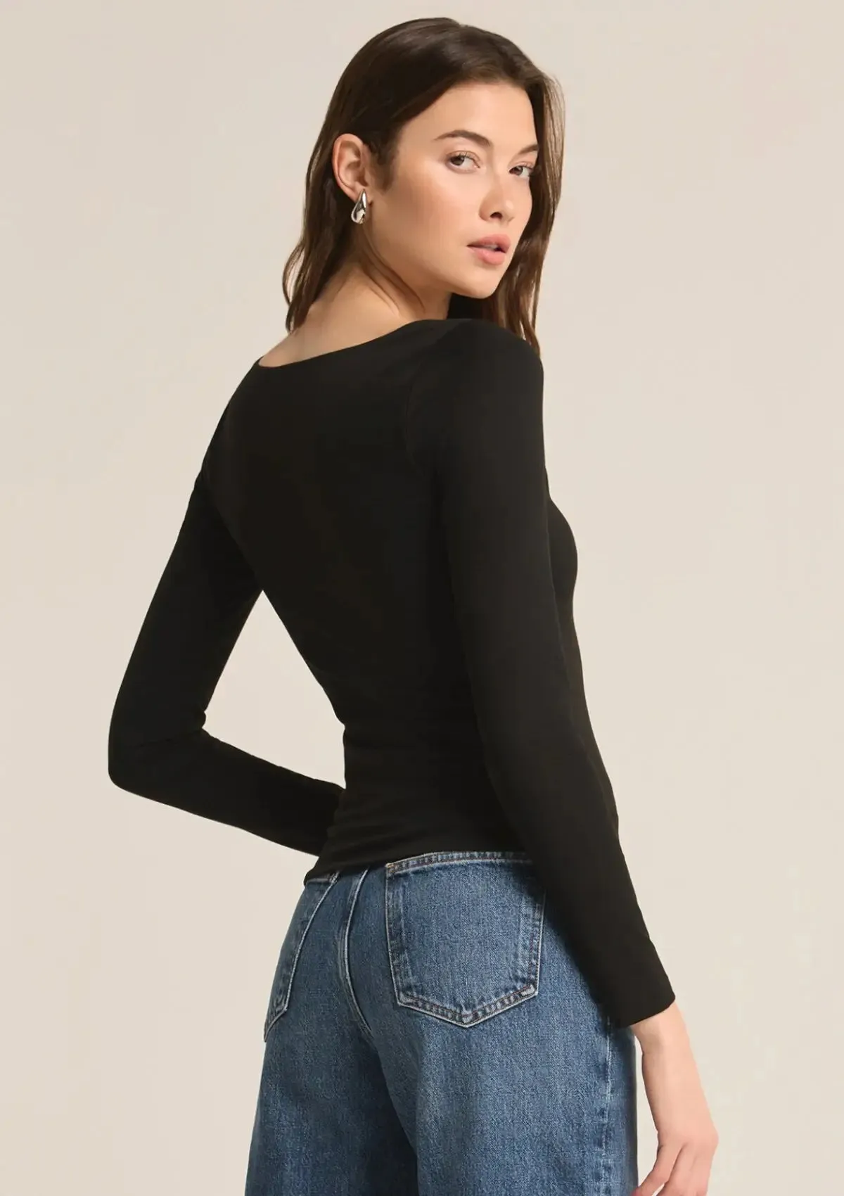 Avala Long Sleeve So Smooth Top - Black