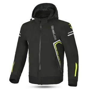 BELA Breeze Softshell Motorbike Riding Hoodie Black Yellow