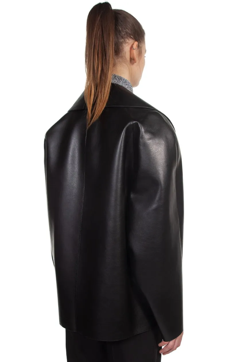 Black Faux-Leather Jacket