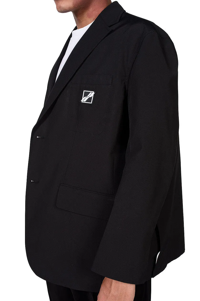 Black Logo Oversized Blazer