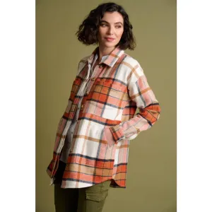 Brakeburn 18 Pink Pumpkin Flannel Shacket