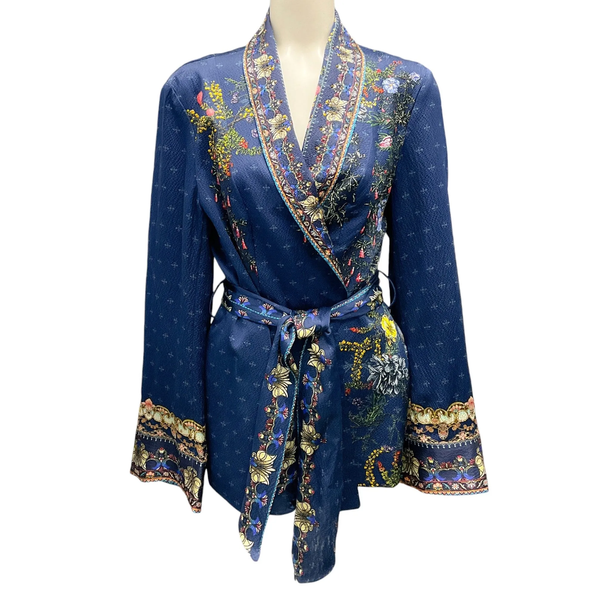 Camilla Navy Blue Multi Southern Twilight Loose Jacket wtih Godets