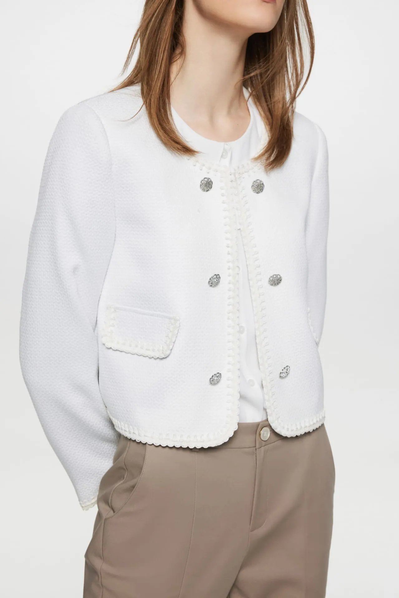 Coco Trimmed Lurex Dobby Jacket