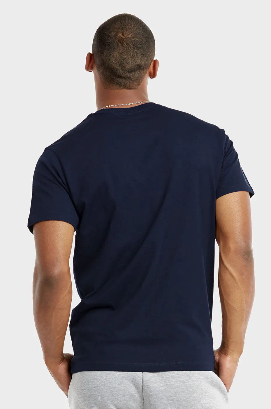 COTTONBELL MEN'S CREW NECK T-SHIRT (TR500C_NAVY)