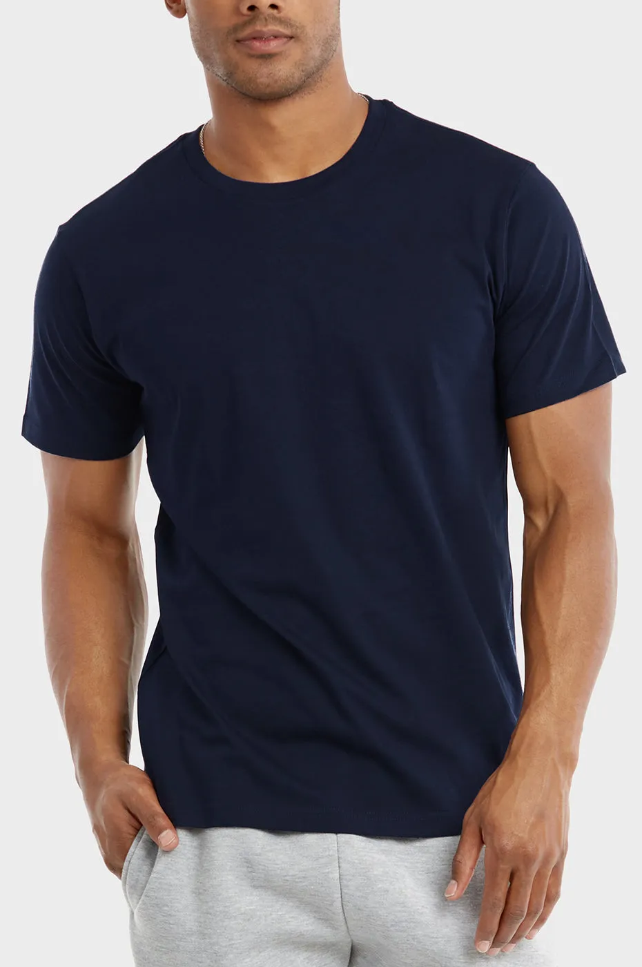 COTTONBELL MEN'S CREW NECK T-SHIRT (TR500C_NAVY)