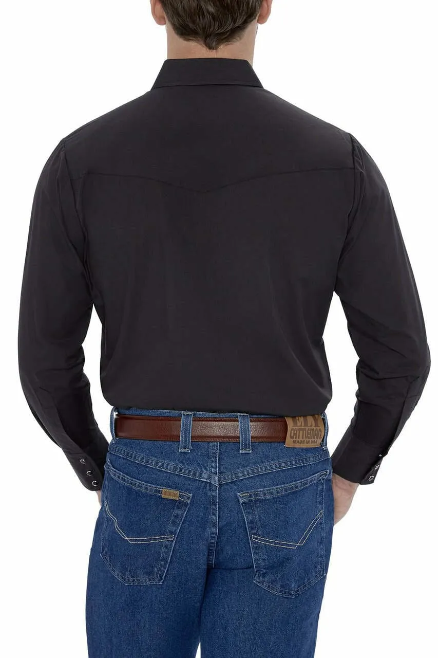 Ely & Walker Men's Black Solid Long Sleeve Shirt