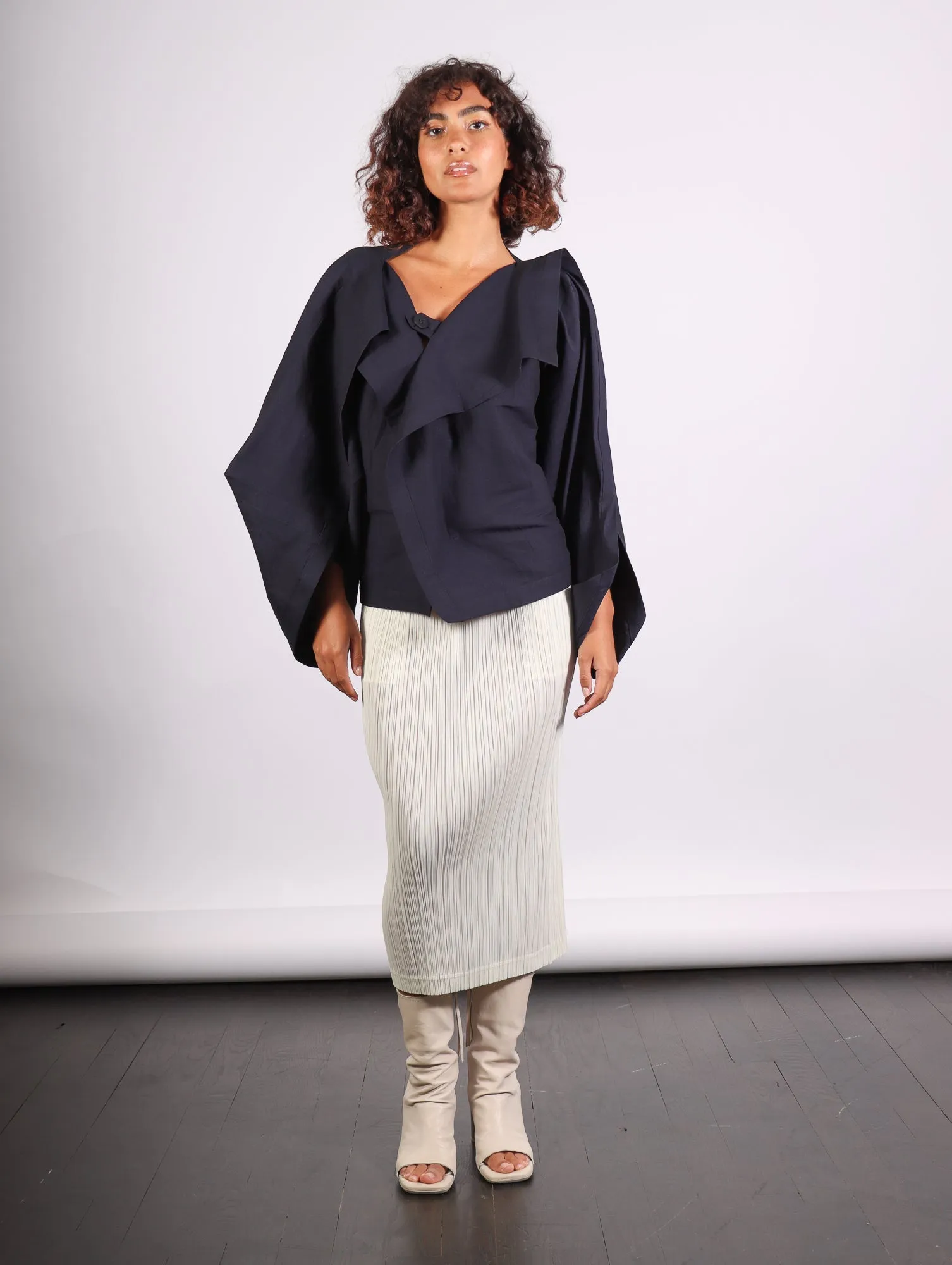 Enclothe Cardigan in Navy by Issey Miyake