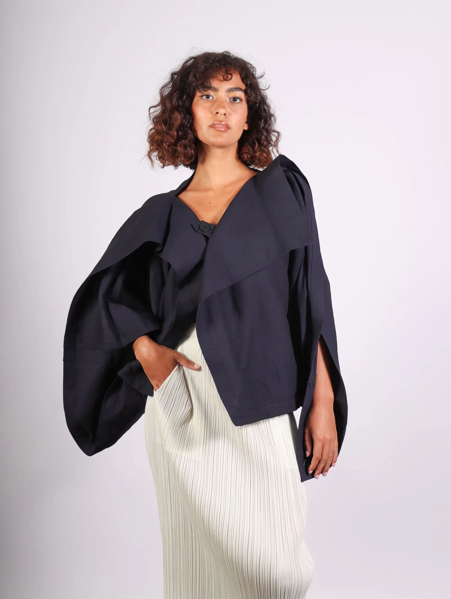 Enclothe Cardigan in Navy by Issey Miyake