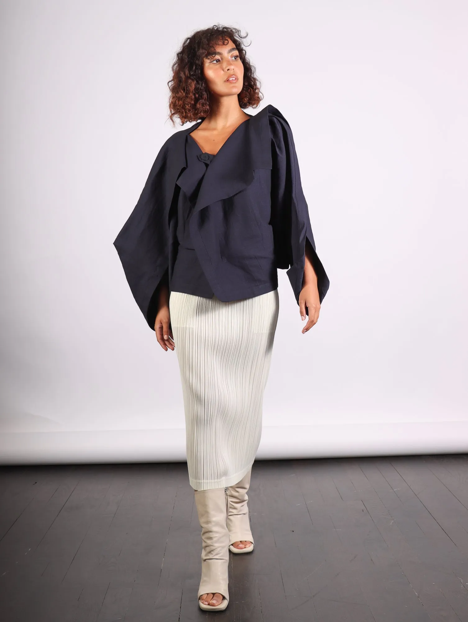 Enclothe Cardigan in Navy by Issey Miyake