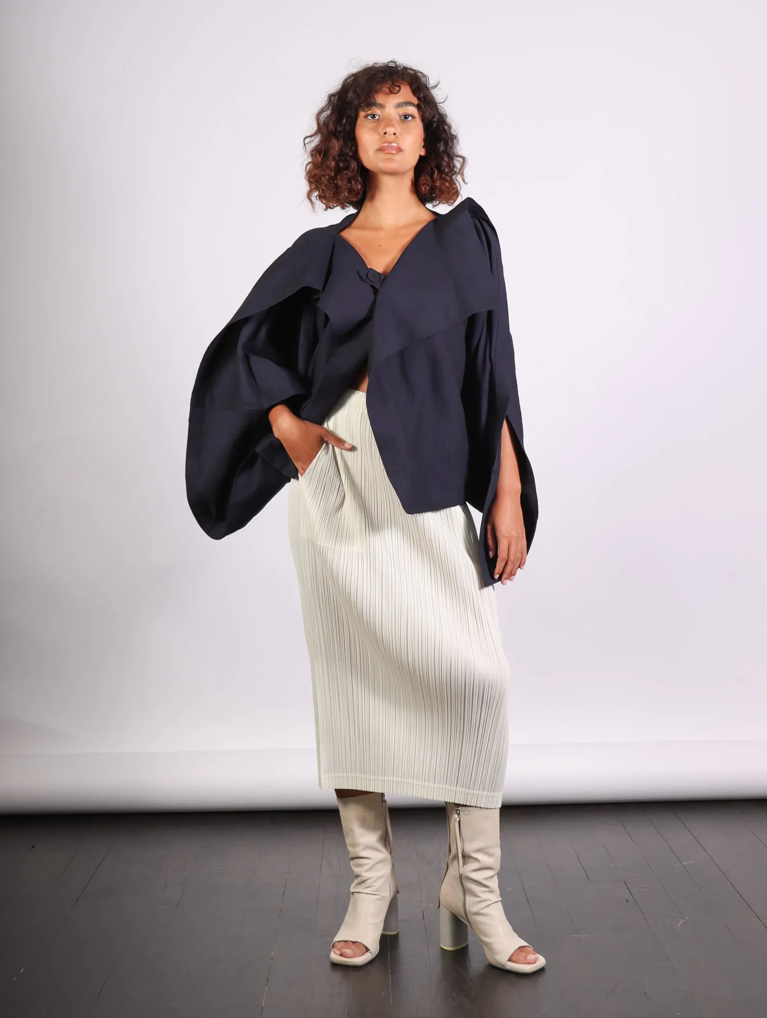 Enclothe Cardigan in Navy by Issey Miyake