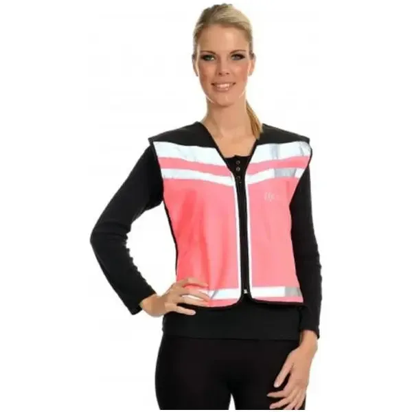 Equisafety Reflective Air Waistcoat Pink - CAUTION YOUNG HORSE