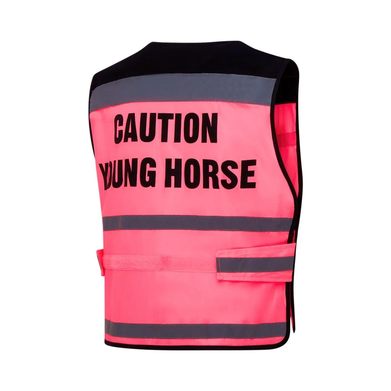 Equisafety Reflective Air Waistcoat Pink - CAUTION YOUNG HORSE