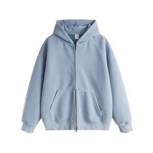 Faire Echo heavyweight solid color zip-up Hoodie