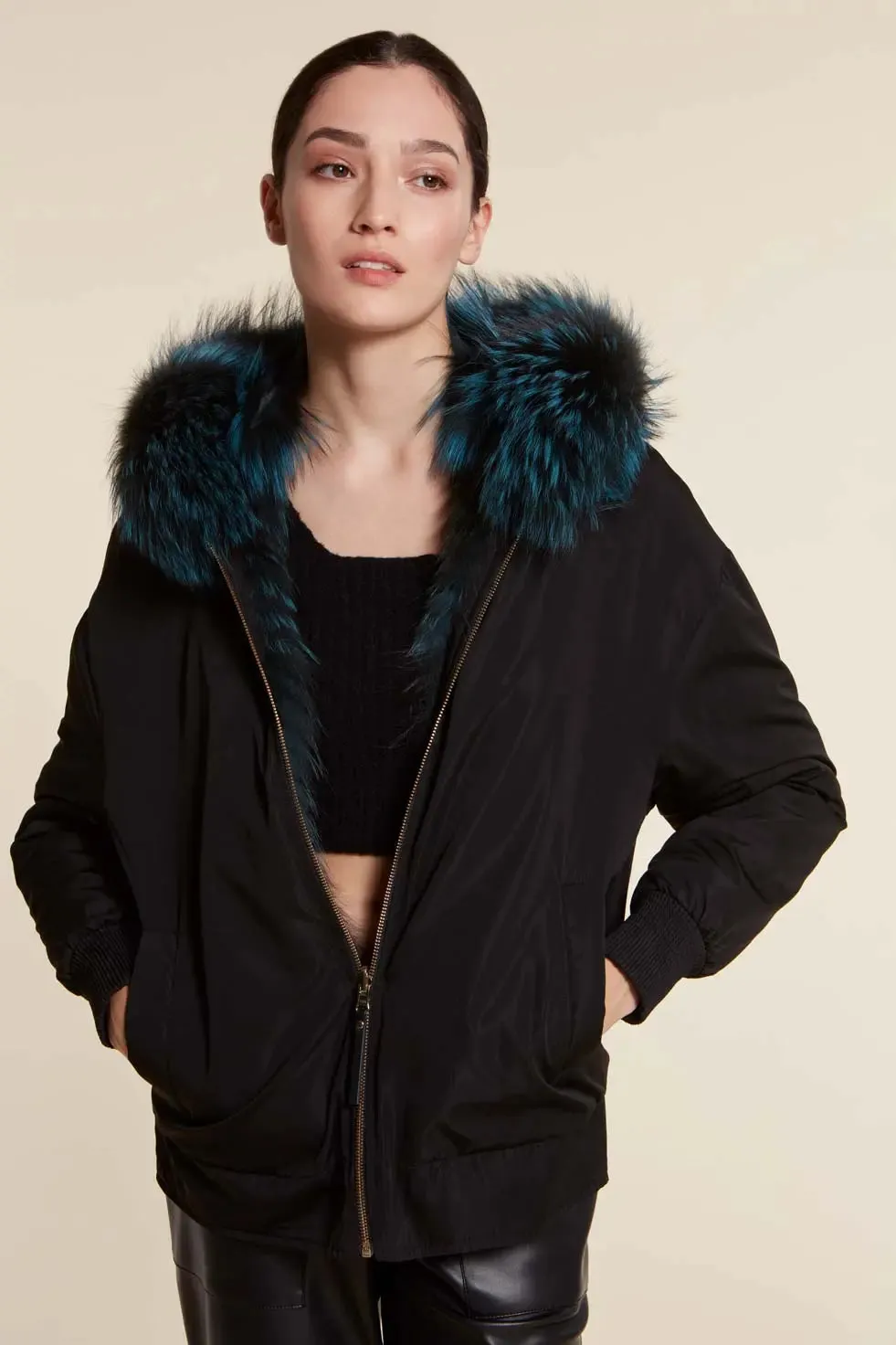 Fox fur jacket womens