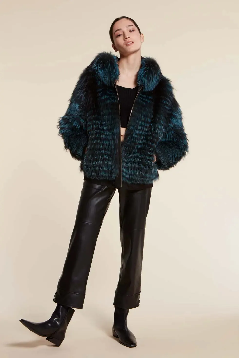 Fox fur jacket womens