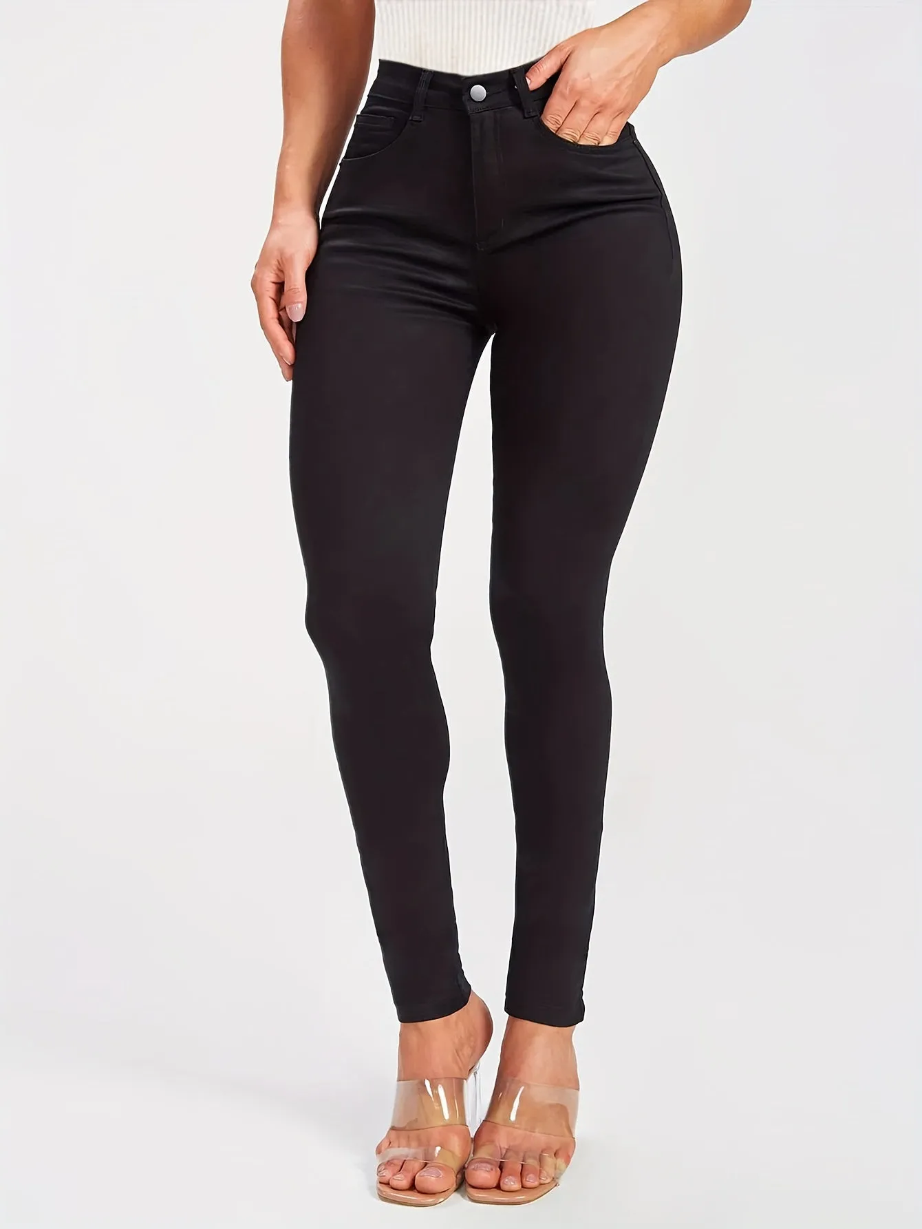 High stretch black skinny jeans for everyday style