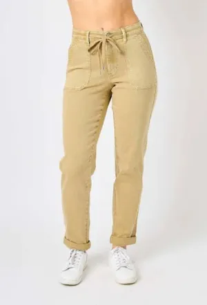 Judy Blue HW Garment Dyed Cuffed Jogger