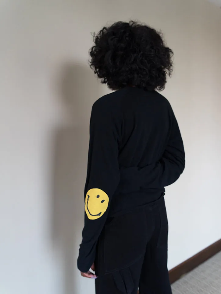 Kapital Chef Smiley Long Sleeve T, Black