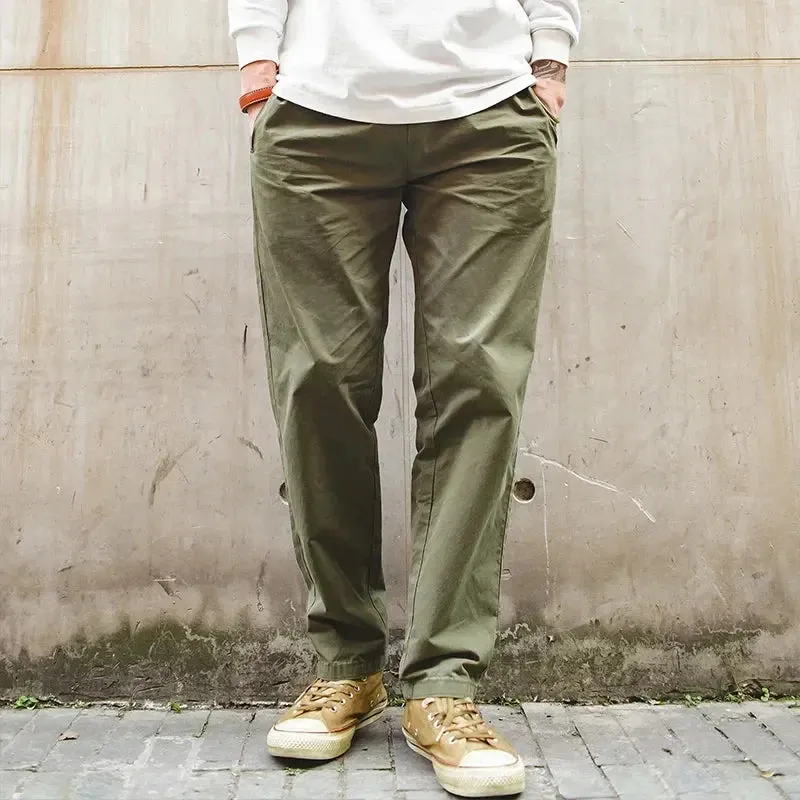 Men's Casual Cotton Dad Pants - Regular Straight Fit Khaki Pants