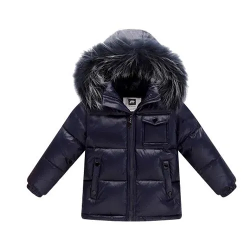 MOF Kids winter down jacket parka white duck down fill