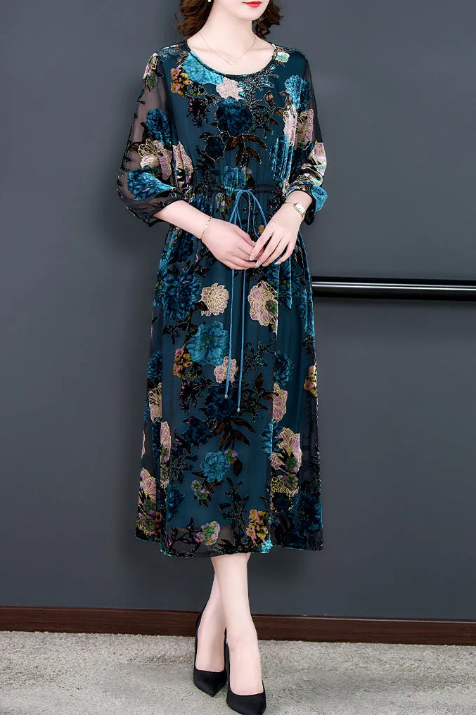 New style ladies velvet Midi dress