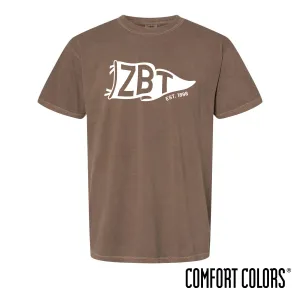 New! ZBT Comfort Colors Brown Pennant Short Sleeve Tee