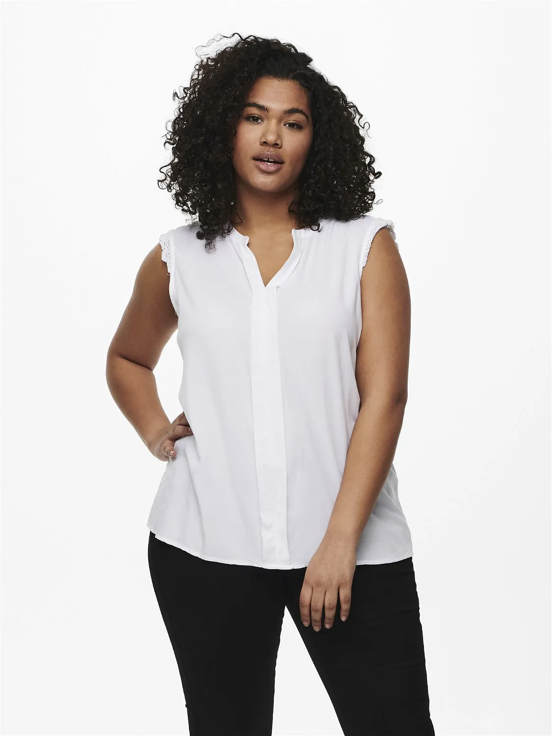 Only Carmakoma Sleeveless Mumi Top in White