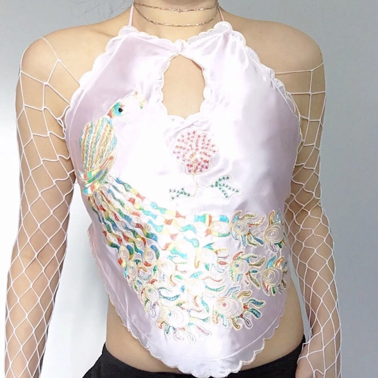 PEACOCK ROSE SILKY TOP