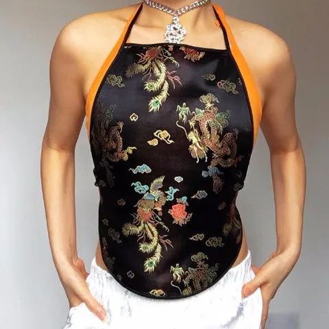 PHOENIX DRAGON SILKY TOP