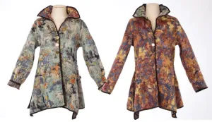 Reversible jacquard car coat