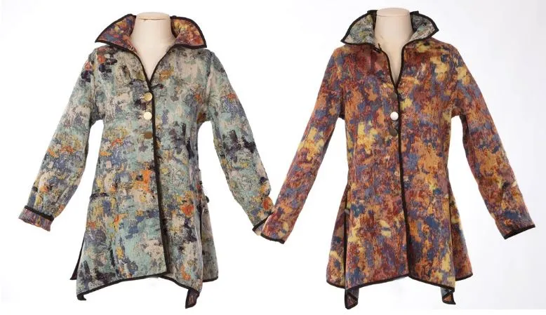 Reversible jacquard car coat