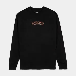 San Francisco Drop Shoulder Mens Long Sleeve Shirt (Black/Orange)