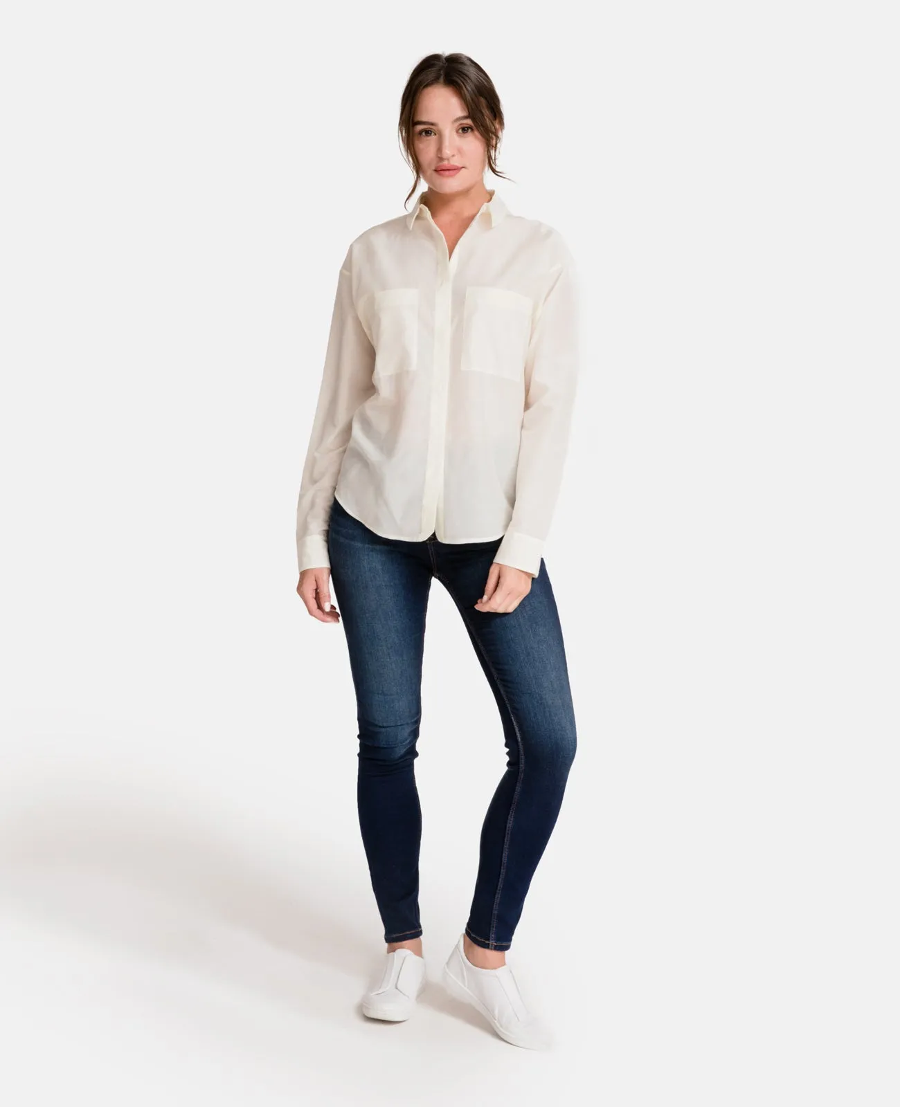 Silk Cotton Boyfriend Shirt