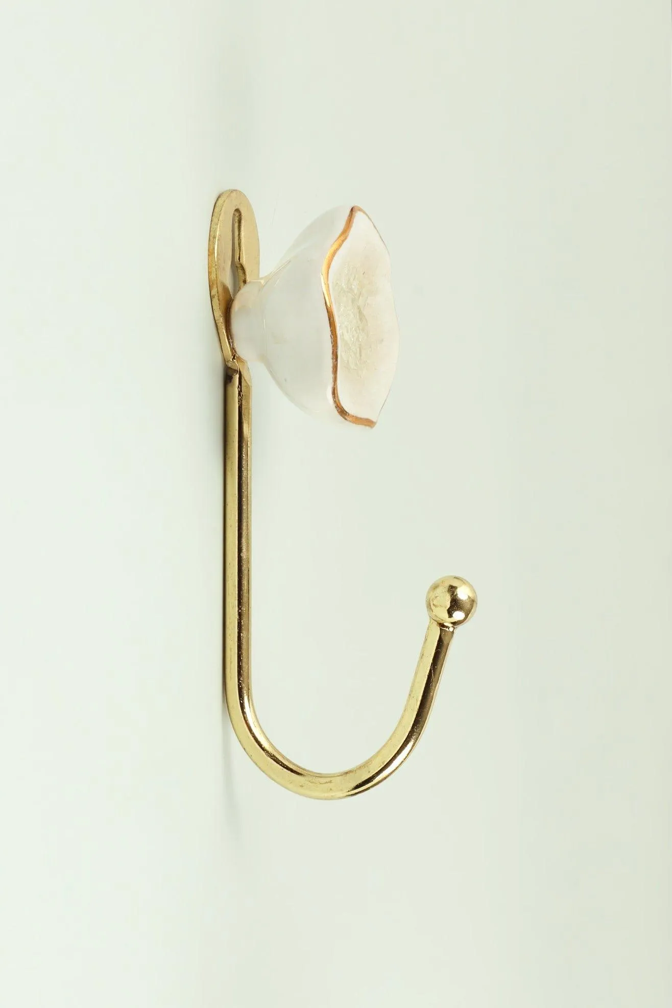 Tiffity Brass Crackle Glaze Ceramic Wall Hook